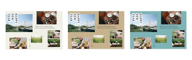 GLAM PRINT NICO STOP デザイン年賀状 2枚目のデザイン 背景のバリエーションバリエーション